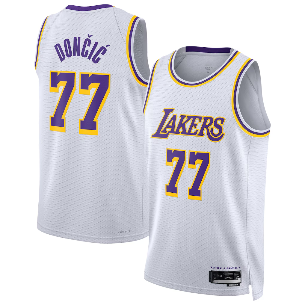 Odoa LA.Lakers #77 Luka Don?i? White Swingman Stitched Jerseys - Association Edition