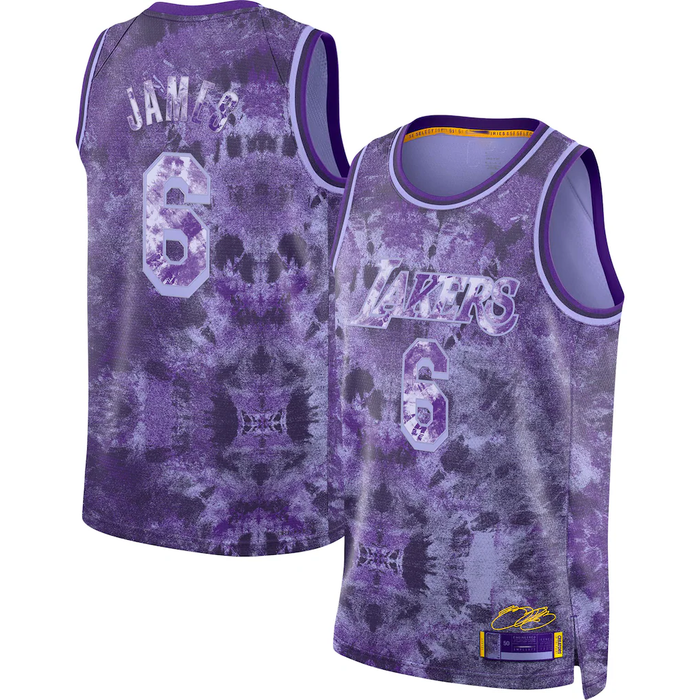 Odoa LA.Lakers #8 LeBron James Purple Select Series Swingman Stitched Jerseys