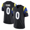 Odoa LA.Rams #0 Byron Young Player Black Midnight Rivalries Collection Limited Home Game Stitched Jerseys