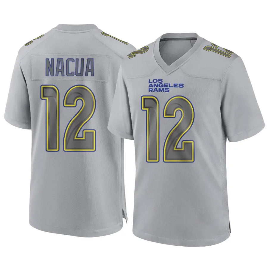 Odoa LA.Rams #12 Puka Nacua Player Gray Atmosphere Fashion Game Stitched Jerseys