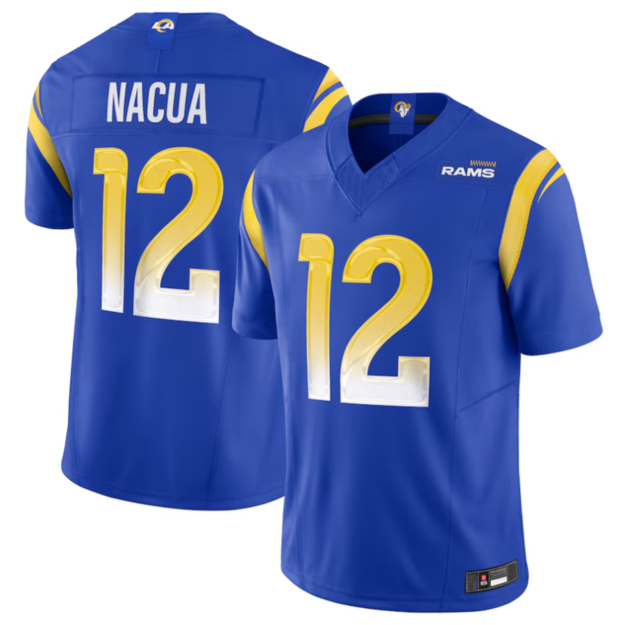 Odoa LA.Rams #12 Puka Nacua Royal Vapor F.U.S.E. Limited Player Stitched Jerseys