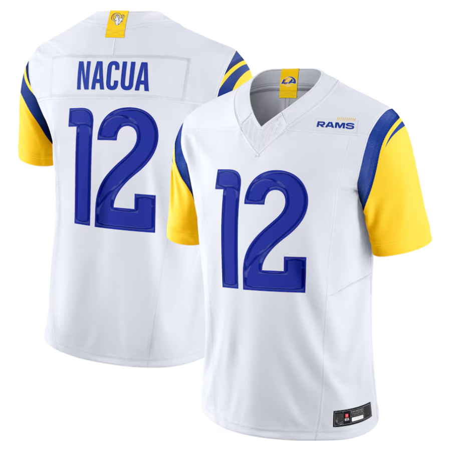 Odoa LA.Rams #12 Puka Nacua White Vapor F.U.S.E. Limited Player Stitched Jerseys