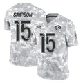 Odoa LA.Rams #15 Ty Simpson Player Arctic Camo Salute To Service Limited Game Stitched Jerseys