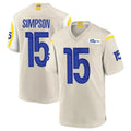 Odoa LA.Rams #15 Ty Simpson Player Bone Home Game Stitched Jerseys