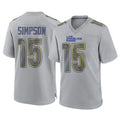 Odoa LA.Rams #15 Ty Simpson Player Gray Atmosphere Fashion Home Game Stitched Jerseys
