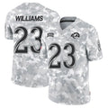 Odoa LA.Rams #23 Kyren Williams Player Arctic Camo Salute to Service Limited Stitched Jerseys