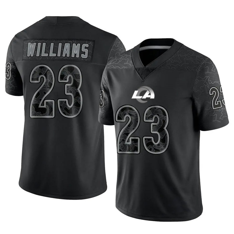 Odoa LA.Rams #23 Kyren Williams Player Black RFLCTV Limited Stitched Jerseys