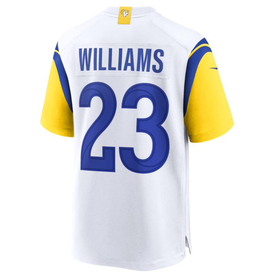 Odoa LA.Rams #23 Kyren Williams White Game Jersey American Stitched Jersey