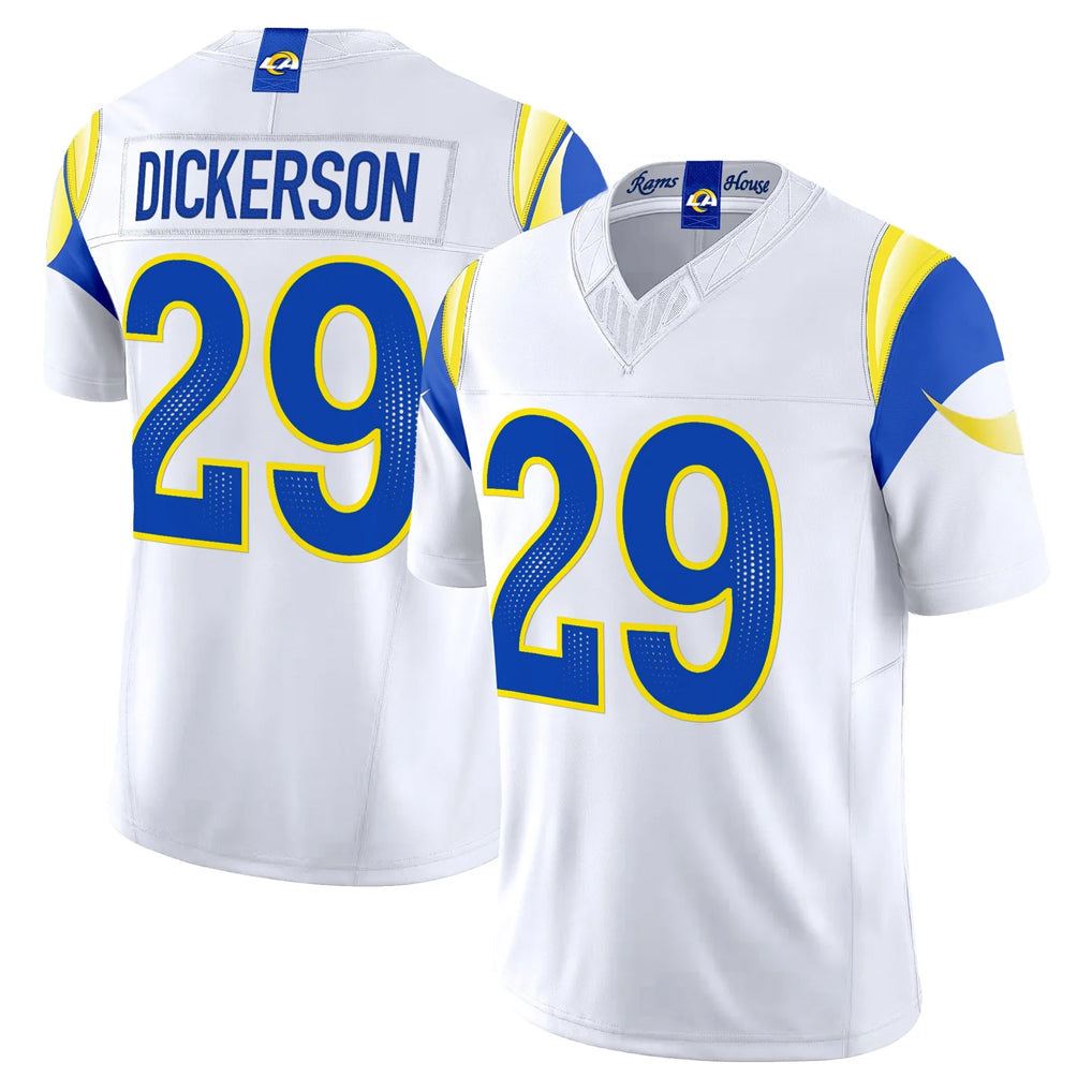 Odoa LA.Rams #29 Eric Dickerson Player White Rivalries Vapor Limited Home Game Stitched Jerseys