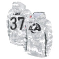 Odoa LA.Rams #37 Quentin Lake Player Arctic Camo Salute to Service Hoodies Limited Game Stitched Jerseys