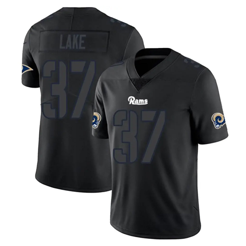 Odoa LA.Rams #37 Quentin Lake Player Black Impact Limited Home Game Stitched Jerseys
