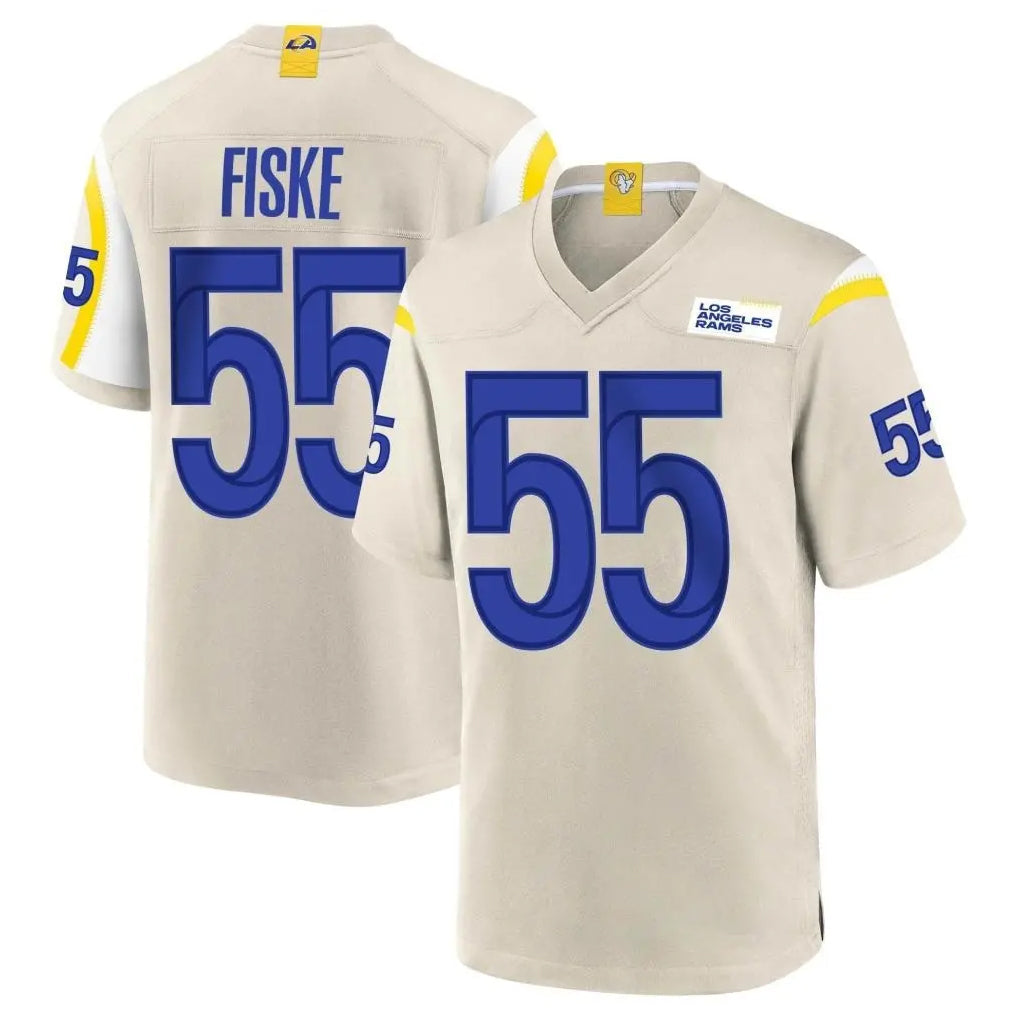 Odoa LA.Rams #55 Braden Fiske Player Bone Home Game Stitched Jerseys
