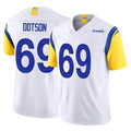 Odoa LA.Rams #69 Kevin Dotson Player White Limited Vapor F.U.S.E. Home Game Stitched Jerseys