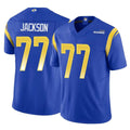 Odoa LA.Rams #77 Alaric Jackson Player Royal Limited Vapor F.U.S.E. Home Game Stitched Jerseys