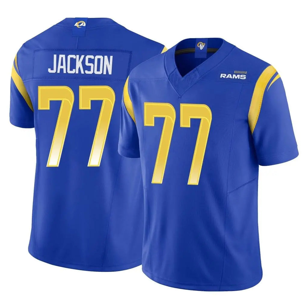 Odoa LA.Rams #77 Alaric Jackson Player Royal Limited Vapor F.U.S.E. Home Game Stitched Jerseys