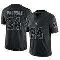 Odoa LV.Raiders #24 Charles Woodson Player RFLCTV Limited Black Stitched Jerseys