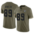Odoa LV.Raiders #89 Brock Bowers Player Salute To Service Olive Stitched Jerseys