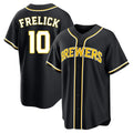 Odoa M.Brewers #10 Sal Frelick Player Black Fashion Out Home Game Stitched Jerseys