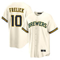 Odoa M.Brewers #10 Sal Frelick Player Cream Home Game Stitched Jerseys