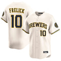 Odoa M.Brewers #10 Sal Frelick Player Cream Home Limited Game Stitched Jerseys