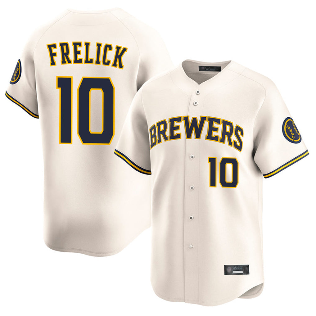 Odoa M.Brewers #10 Sal Frelick Player Cream Home Limited Game Stitched Jerseys