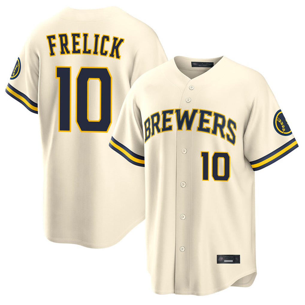 Odoa M.Brewers #10 Sal Frelick Player Cream Home Limited Stitched Jerseys