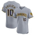 Odoa M.Brewers #10 Sal Frelick Player Gray Home Limited Elite Stitched Jerseys