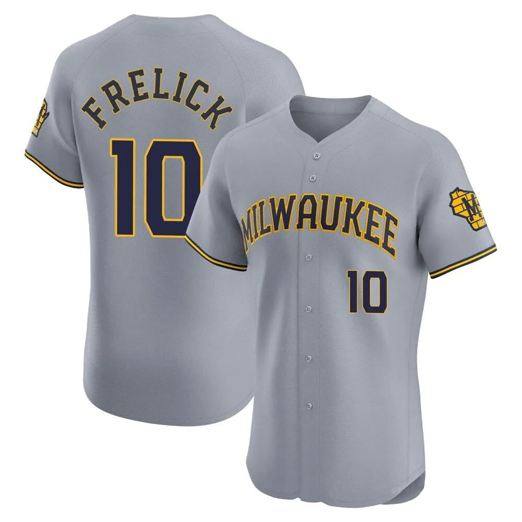 Odoa M.Brewers #10 Sal Frelick Player Gray Home Limited Elite Stitched Jerseys