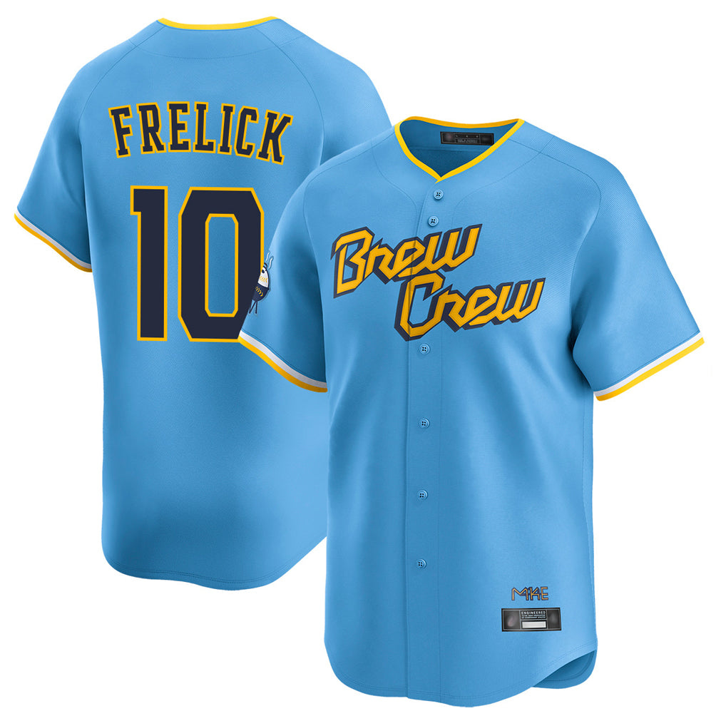 Odoa M.Brewers #10 Sal Frelick Player Light Blue City Connect Home Limited Stitched Jerseys