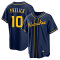 Odoa M.Brewers #10 Sal Frelick Player Navy Home Game Stitched Jerseys