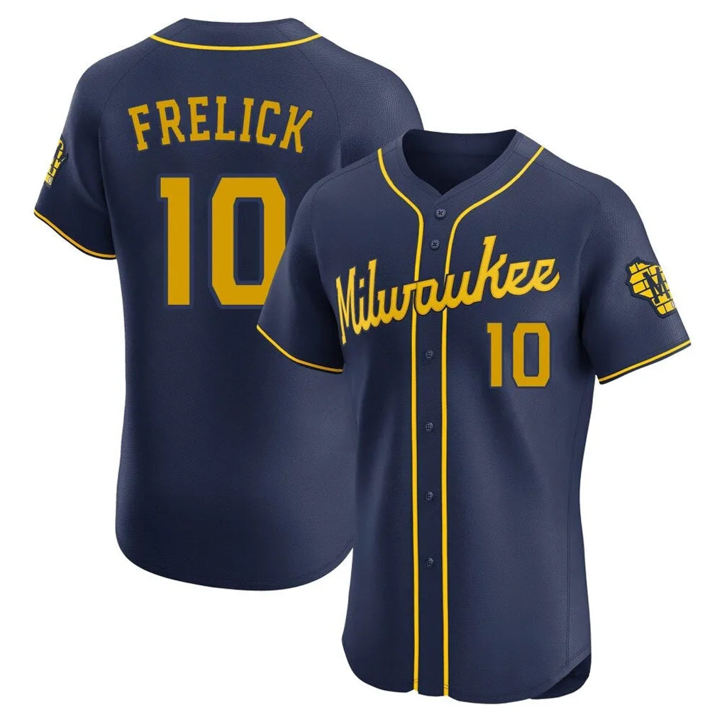Odoa M.Brewers #10 Sal Frelick Player Navy Home Limited Elite Stitched Jerseys