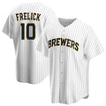 Odoa M.Brewers #10 Sal Frelick Player White Home Game Stitched Jerseys