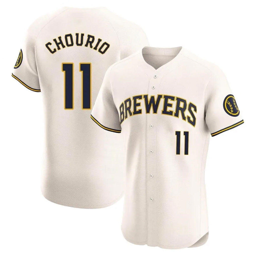Odoa M.Brewers #11 Jackson Chourio Player Cream Home Limited Elite Stitched Jerseys