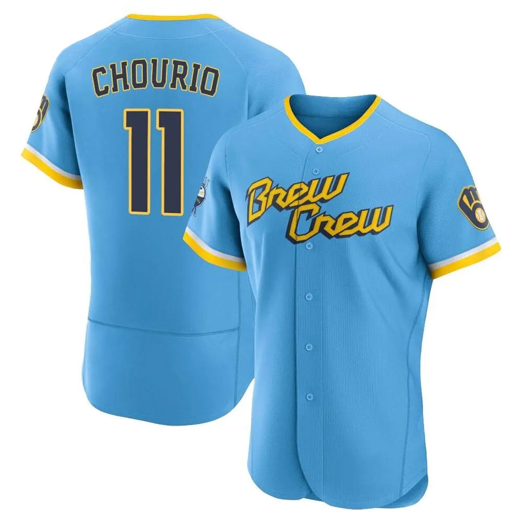 Odoa M.Brewers #11 Jackson Chourio Player Light Blue City Connect Home Limited Elite Stitched Jerseys