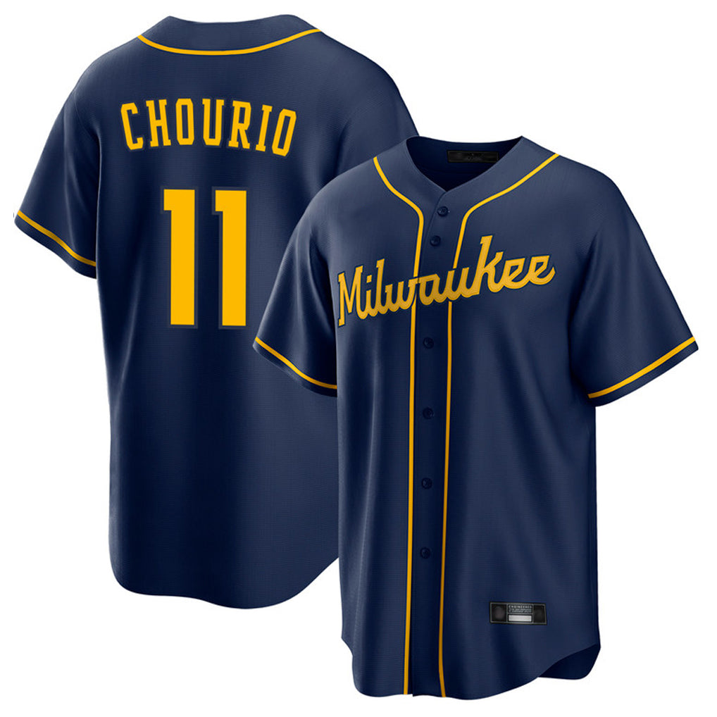 Odoa M.Brewers #11 Jackson Chourio Player Navy Home Game Stitched Jerseys