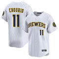 Odoa M.Brewers #11 Jackson Chourio Player White Stripes Home Limited Game Stitched Jerseys