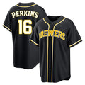 Odoa M.Brewers #16 Blake Perkins Player Black Fashion Out Home Game Stitched Jerseys