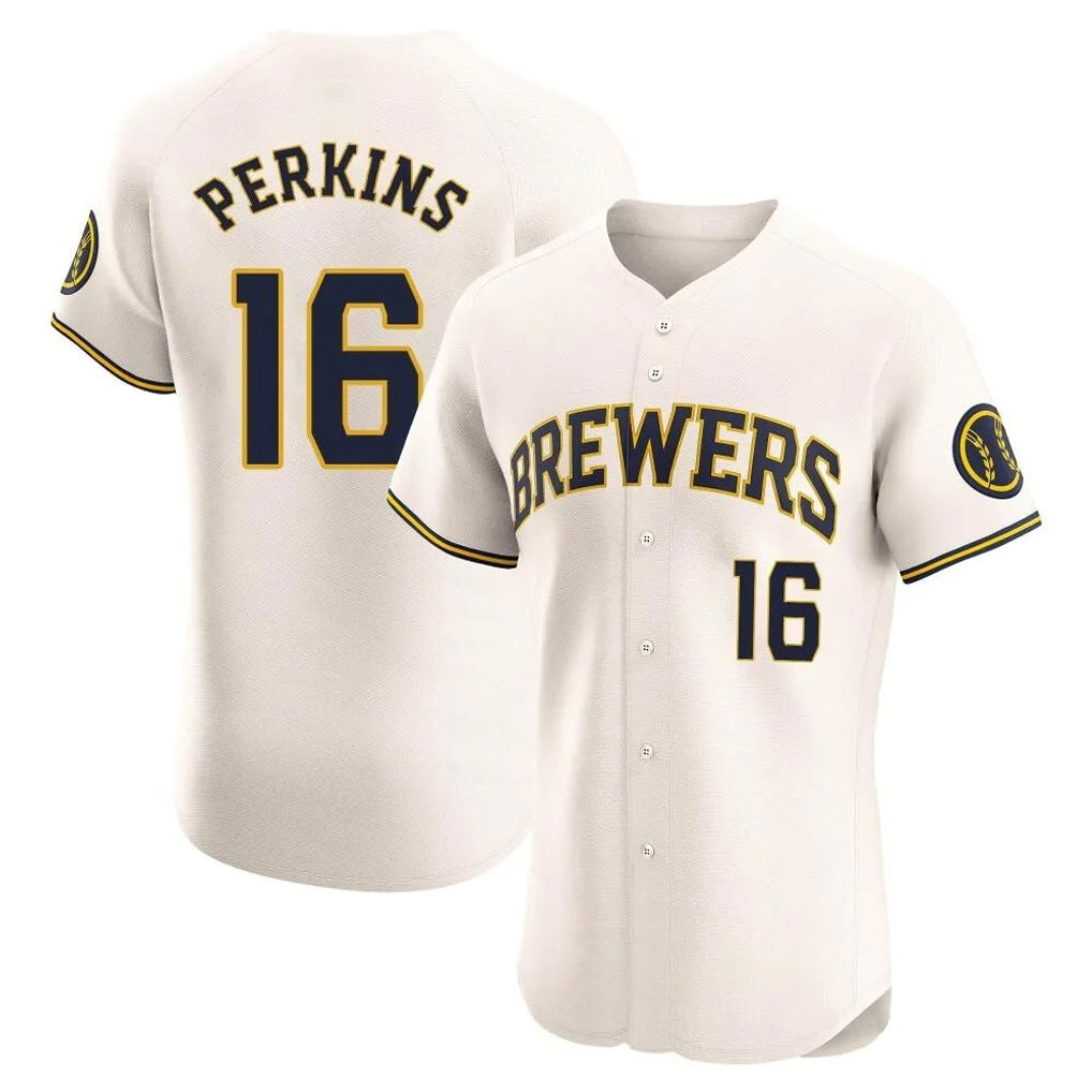 Odoa M.Brewers #16 Blake Perkins Player Cream Home Limited Elite Stitched Jerseys