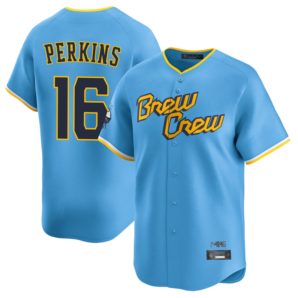Odoa M.Brewers #16 Blake Perkins Player Light Blue City Connect Home Limited Stitched Jerseys