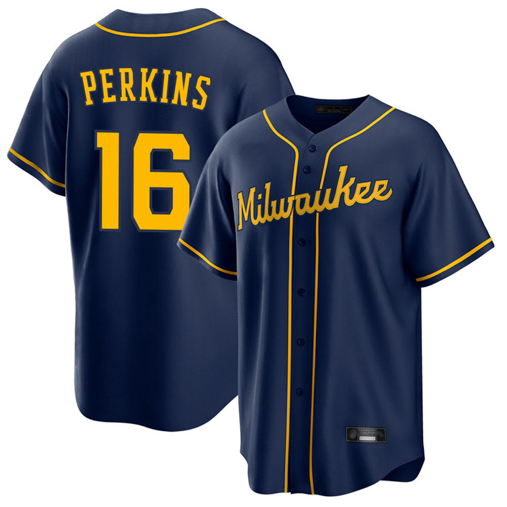 Odoa M.Brewers #16 Blake Perkins Player Navy Home Game Stitched Jerseys
