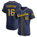 Odoa M.Brewers #16 Blake Perkins Player Navy Home Limited Elite Stitched Jerseys
