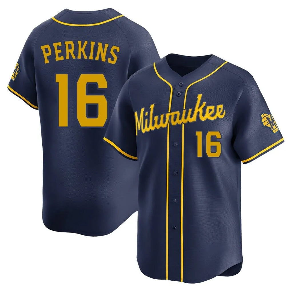 Odoa M.Brewers #16 Blake Perkins Player Navy Home Limited Stitched Jerseys