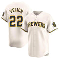 Odoa M.Brewers #22 Christian Yelich Player Cream Home Limited Game Stitched Jerseys