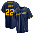 Odoa M.Brewers #22 Christian Yelich Player Navy Home Game Stitched Jerseys
