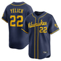 Odoa M.Brewers #22 Christian Yelich Player Navy Home Limited Stitched Jerseys