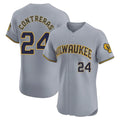 Odoa M.Brewers #24 William Contreras Player Gray Home Limited Elite Stitched Jerseys