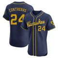 Odoa M.Brewers #24 William Contreras Player Navy Home Limited Elite Stitched Jerseys