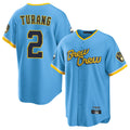 Odoa M.Brewers #2 Brice Turang Player Light Blue City Connect Home Game Stitched Jerseys