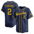 Odoa M.Brewers #2 Brice Turang Player Navy Home Limited Stitched Jerseys