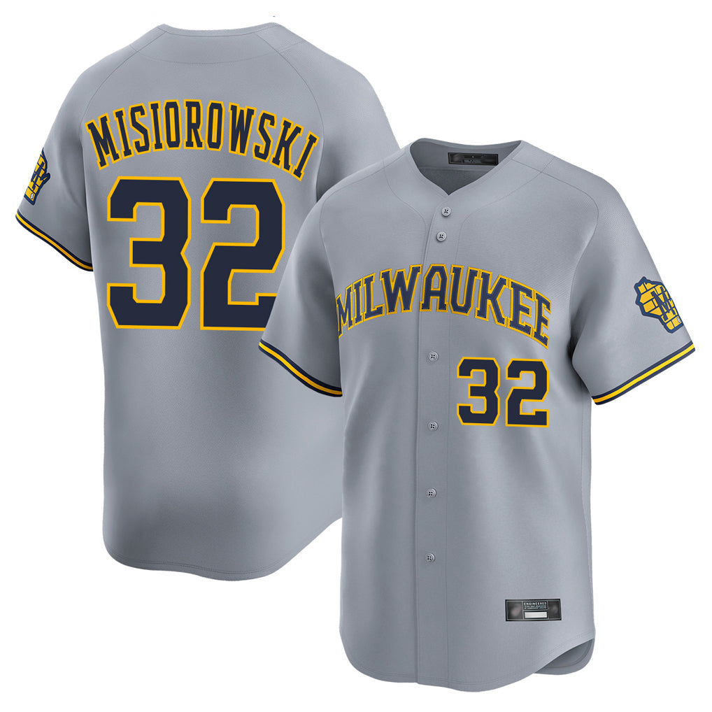Odoa M.Brewers #32 Jacob Misiorowski Player Gray Home Limited Stitched Jerseys